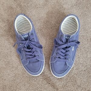 taos moc star 2 distressed canvas women's blue sneakers